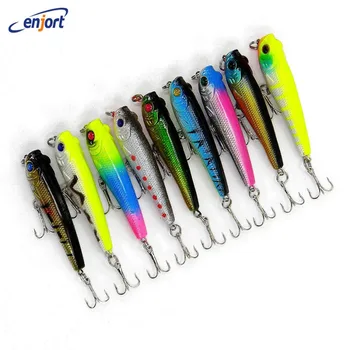 

27pcs/lot,Winter fishing lure Pencil bait 7CM-6.7G-6 hooks Top water hard plastic lures artificial fishing tackle Free Shipping