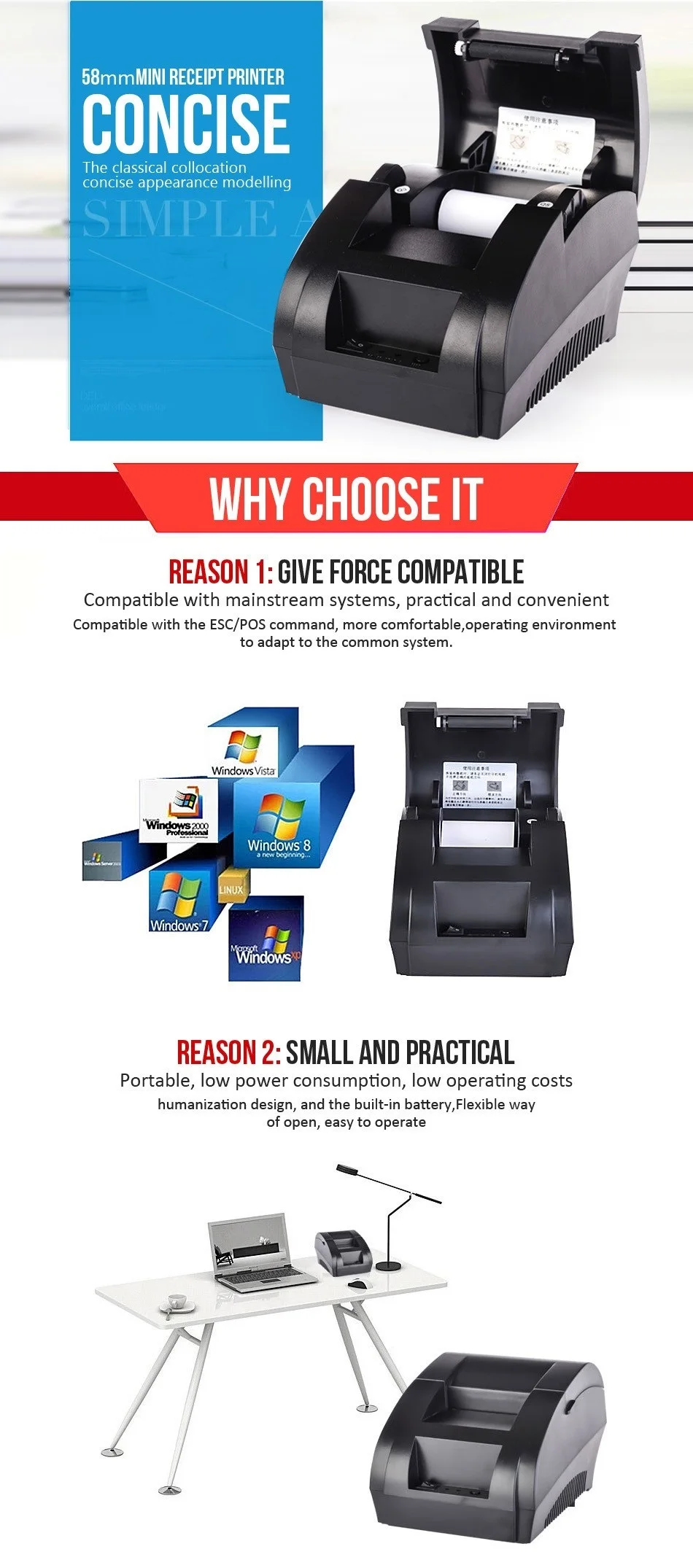 USB pos  printer