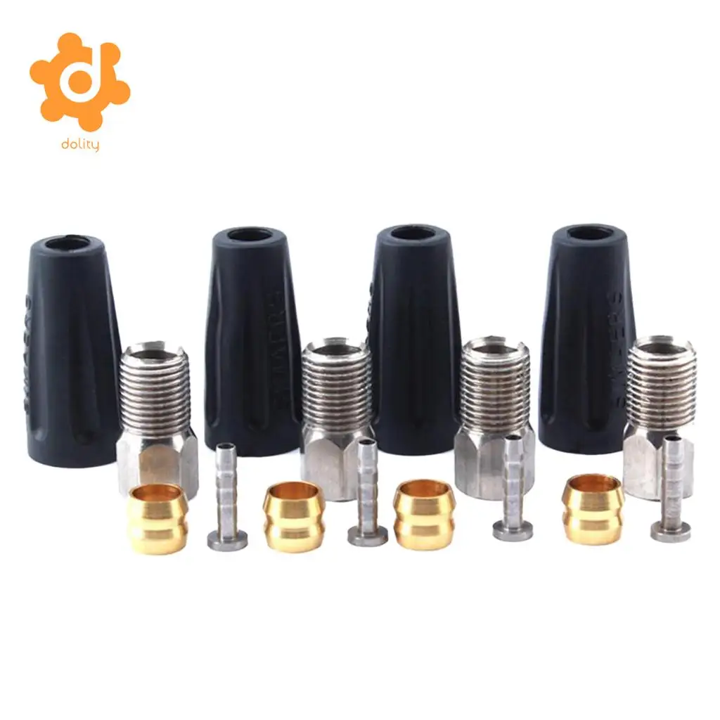 16Pcs MTB Road Bike BH90 Hydraulic Disc Brake Hose Oil Tube Fittings Olive/Bushing Connector Inserts/Needles Screws Caps/Sleeves