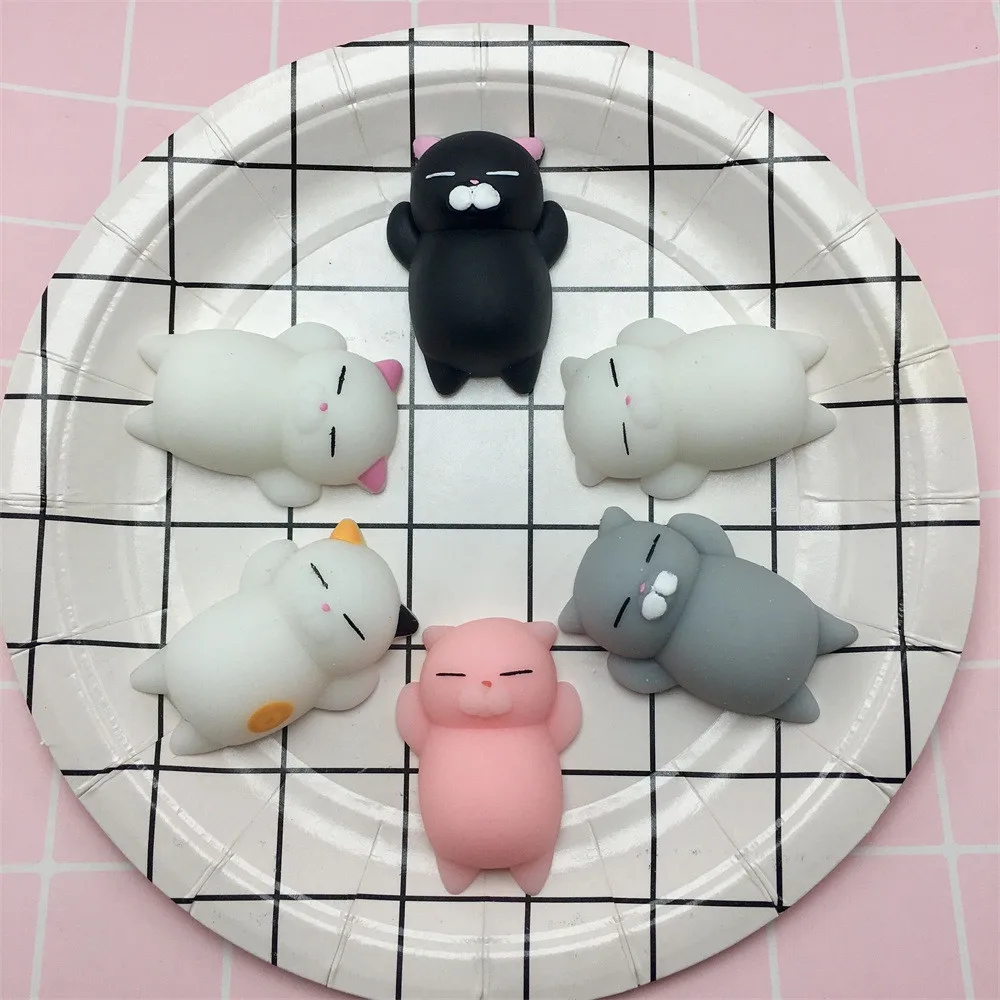 

Cute Mochi Squishy Cat Squeeze Healing Fun Kids Kawaii Toy Stress Reliever Decor Slow Rising Squeeze Toys CollectionZ04