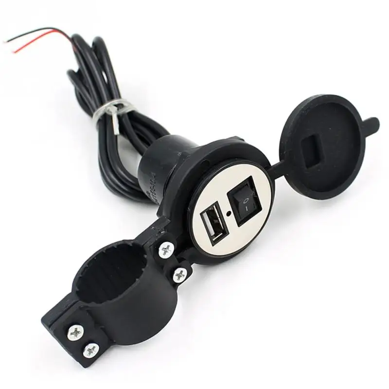 

Motorcycle 1.5A USB Charger Power Supply Adapter Port Socket 12V Waterproof with Switch