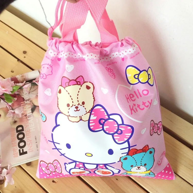 Мультфильм рисунок «Hello Kitty» мешок перемещения косметический Сумки подарок сумка украшения мешок карман для мобильного телефона drawstring