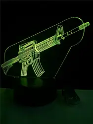 3D светодиодный USB детский подарок АВТОМАТИЧЕСКАЯ ВИНТОВКА домашнее декоративное освещение кабель детские игрушки Спальня ночник