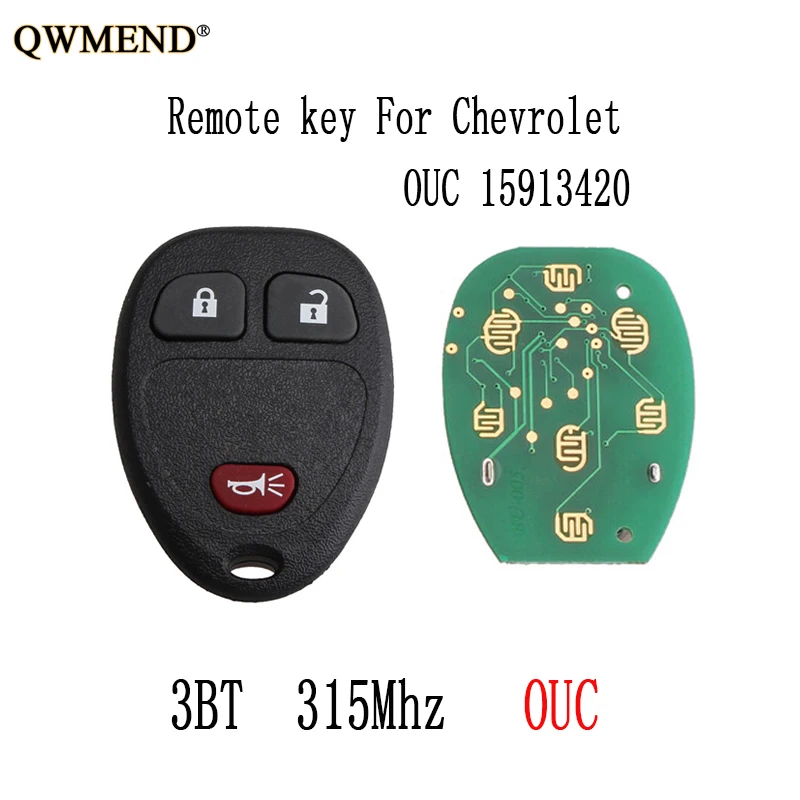 QWMEND Keyless Remote Key Fob For CHEVROLET SILVERADO BUICK ENCLAVE