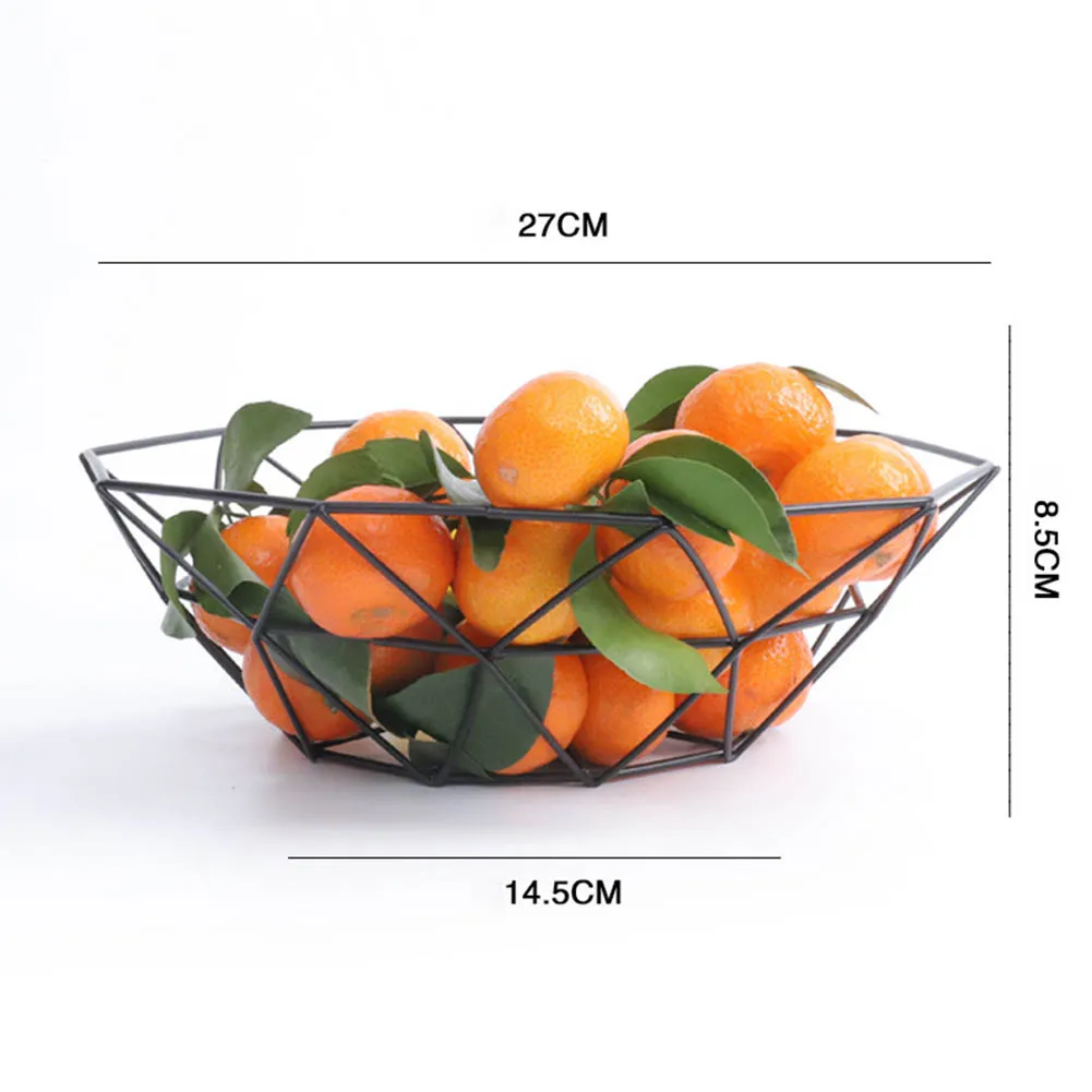 Железная креативная металлическая чаша сушка на подносе домашнее хранилище корзина для фруктов геометрические узоры фруктовая овощная проволочная корзина настольные лотки