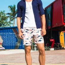 Тренд мультфильм розовый фон Акула печать мужские купальники пляжные шорты трусы мужские купальный костюм Sunga Шорты купальные шорты Боксеры