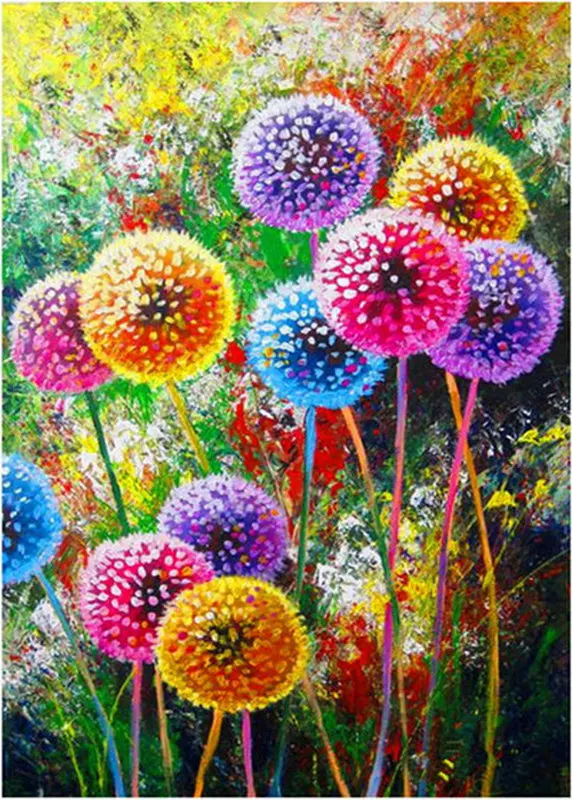 5D Diy Diamond Painting Dandelion Diamond Embroidery Beautiful Butterfly squareround Drill Vertical Print Round Diamond Plant (13)