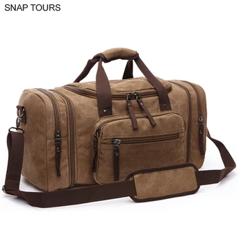 

SNAP TOURS 2019 Promotion Sale Men Canvas Travel Bags Fashion Large Capacity Male Carry On Weekend Bag