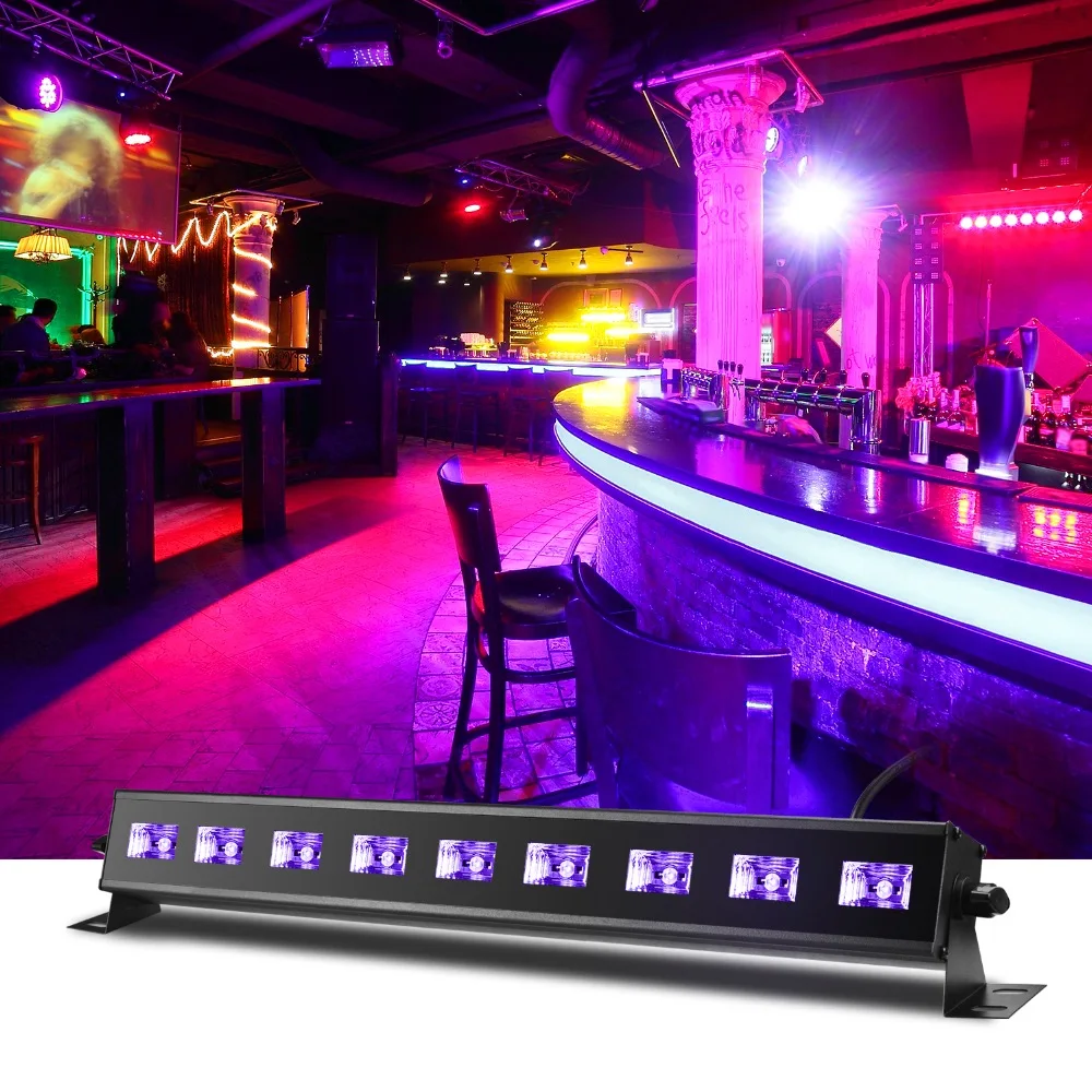 9x3W UV led черный свет для сцена диско вечеринки dj рождественские украшения шоу события бар развлечение