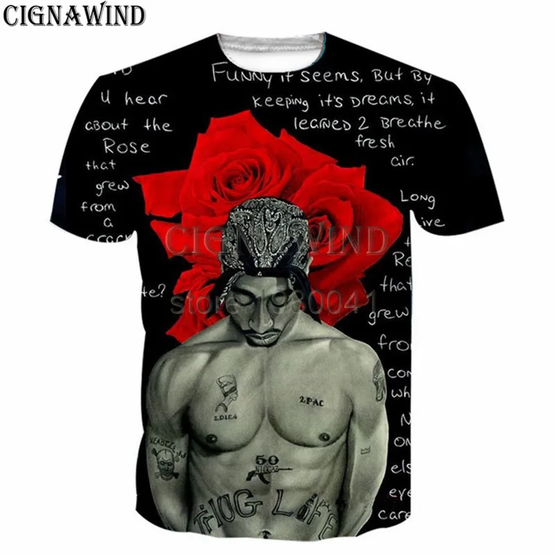 Последняя мода футболка для мужчин/женщин Рэппер Тупак 2Pac/Тупак 3D печатные