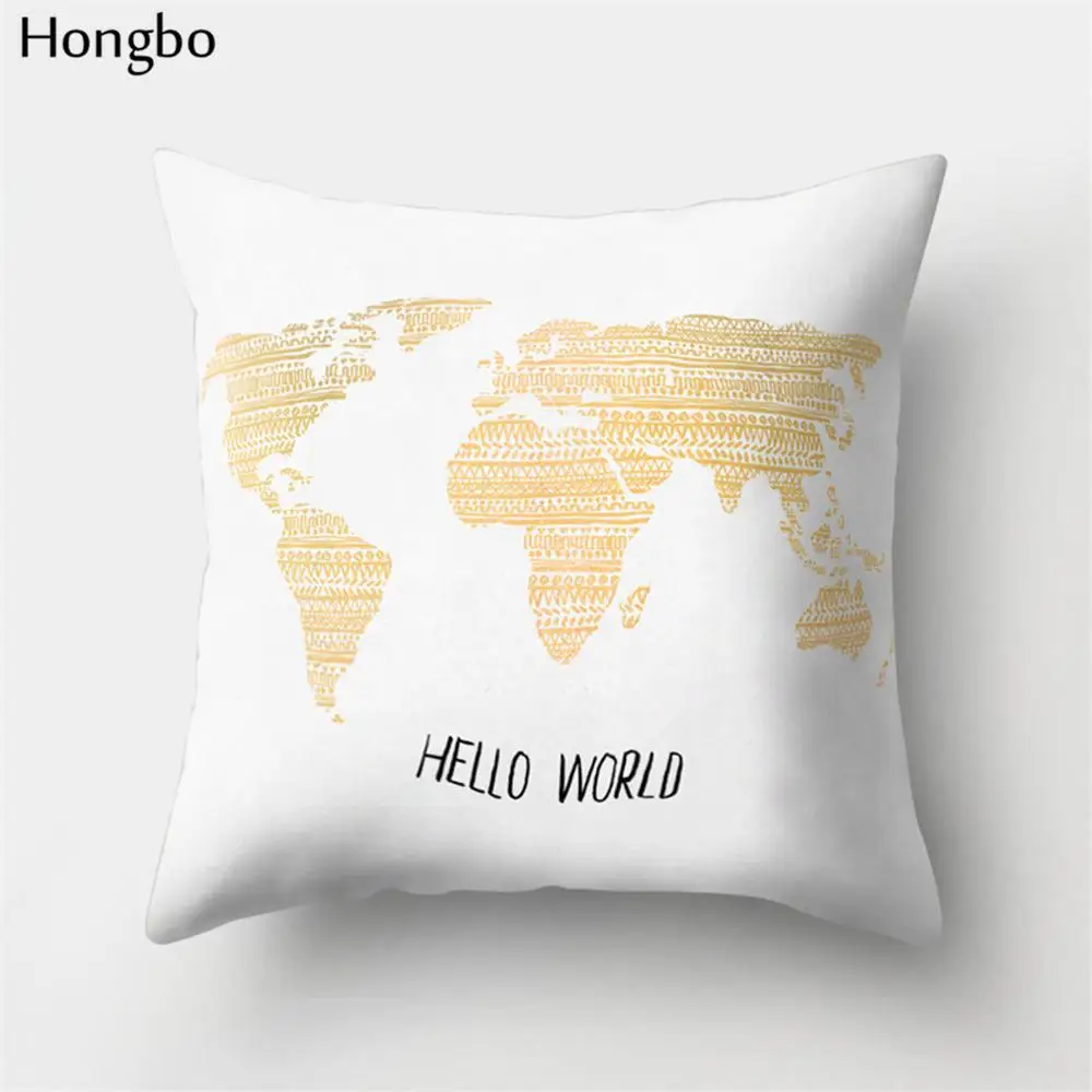 Hongbo 1 шт., винтажный цветной чехол для подушки с рисунком карты мира, чехол для подушки из полиэстера, домашний декор для автомобиля, дивана - Цвет: 6