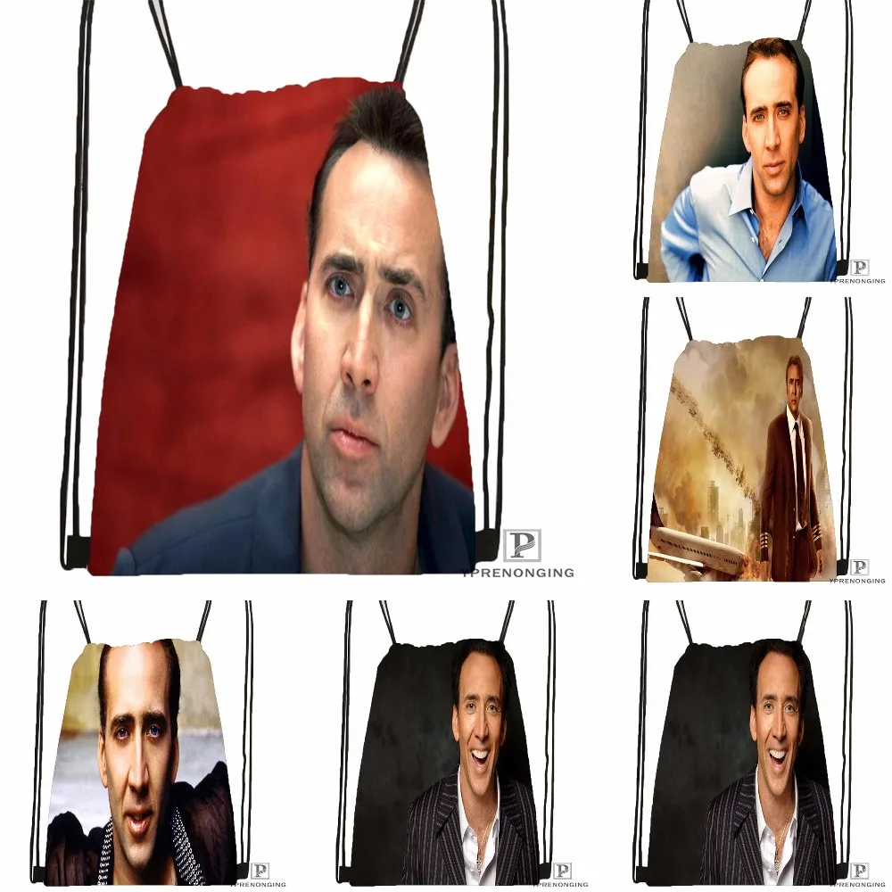 Custom Nicholas Cage Movies Drawstring Backpack Bag Cute Daypack Kids Satchel Black Back 31x40cm 180531 04