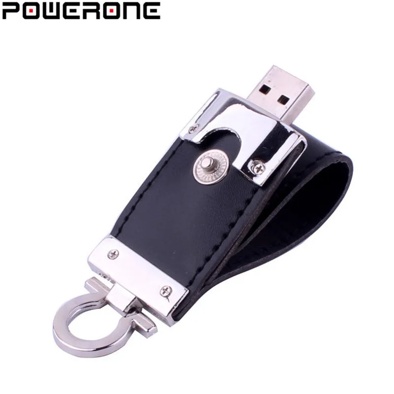 POWERONE металлический брелок pendrive 8 ГБ 16 ГБ 32 ГБ 64 ГБ кожаный USB флеш-накопитель Флешка флэш-память карта памяти