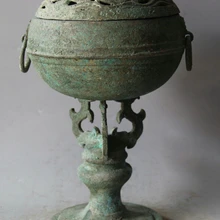 Песня voge gem S2226 1" Архаический Китайской Династии Бронзовый Бо Шаня Ручкой Судно Курильница Курильница