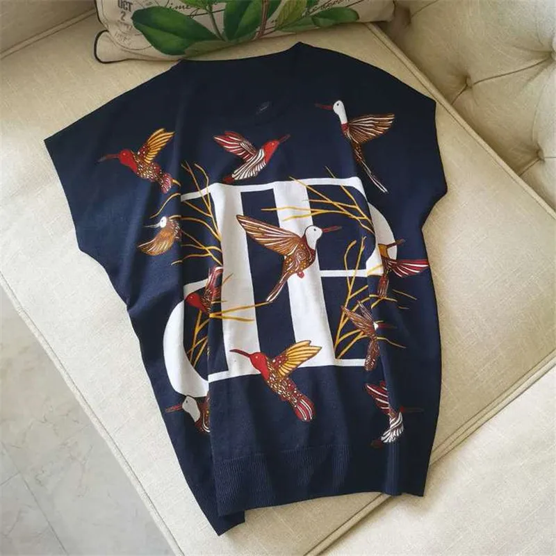 Luxury Designer Brand Knitted Top for Women O Neck