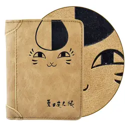 Аниме Natsume Yuujinchou кошка из тисненой искусственной кожи короткие бумажник кошелек сумка Обувь для мальчиков подарок для девочек с сим карт SD