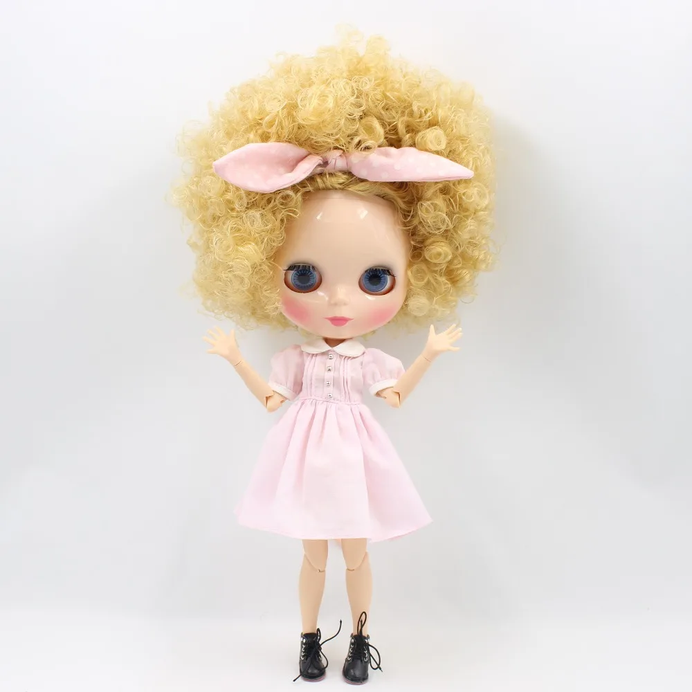 Neo Blythe Doll with Blonde Hair, Natural Skin, Shiny Cute Face & Custom Jointed Body 1