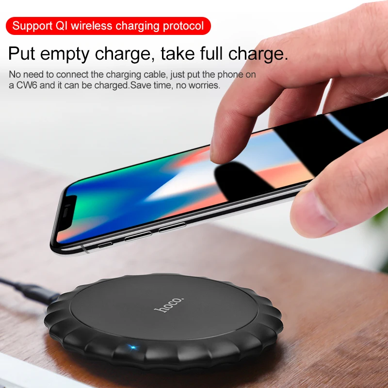 HOCO Оригинальное Qi Беспроводное зарядное устройство настольное для iPhone 11 Pro XR Xs Max X