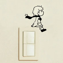 2 шт. настенный стикер для выключателя для детской комнаты для мальчиков Настенный декор-светильник переключатель наклейка принц