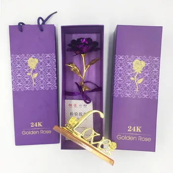 

24k Gold Plated Rose Flower Anniversary Valentines Wife Romantic Birthday Gift