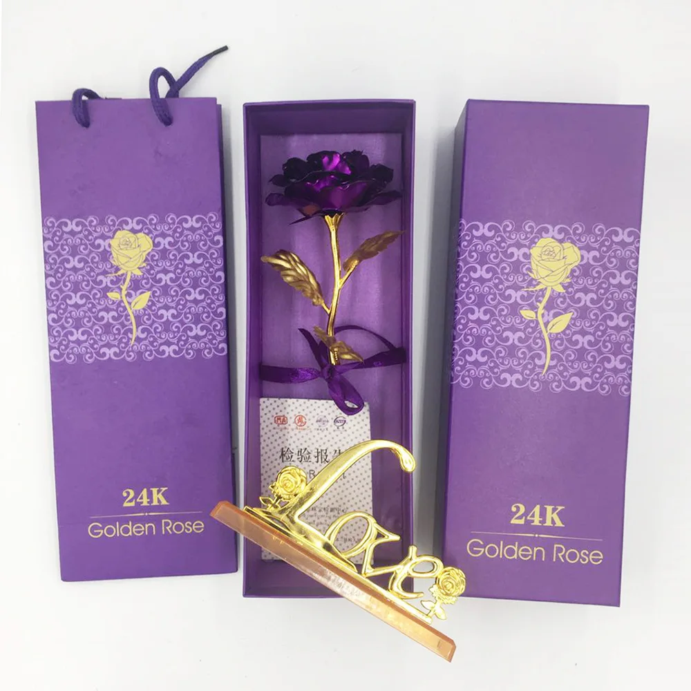 24k позолоченная роза цветок годовщина День Святого Валентина жене романтический