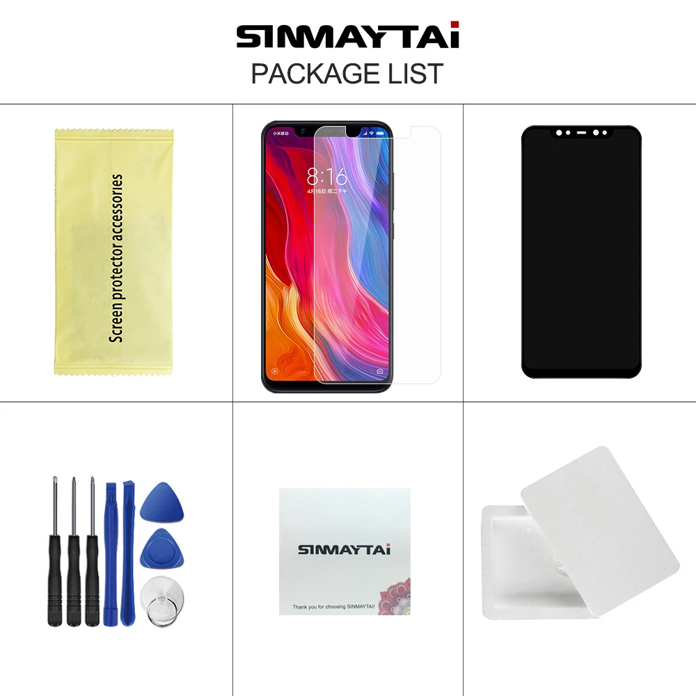 Оригинальный 6 21 ''дисплей Замена для Xiaomi Mi 8 LCD сенсорный экран дигитайзер