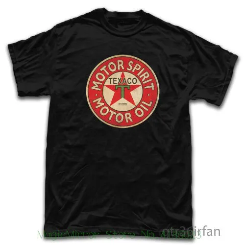 

Texaco Vintage Oil Distress Logo T-shirt Black Top Quality Cotton Casual Men T Shirts Men Free Shipping
