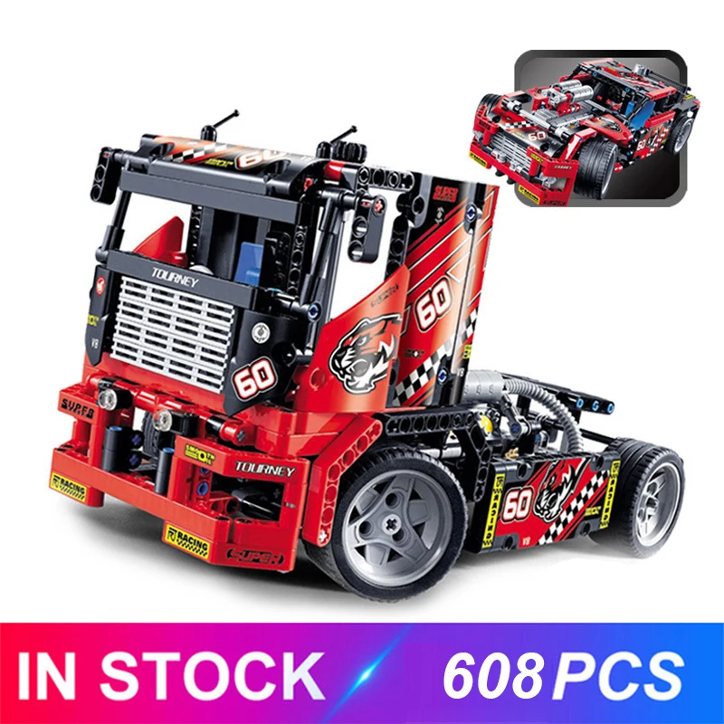 

2 IN 1 Decool Blocks Race Trucks Compatible LGSET Technic 42041 Car Model Building Bricks Educational Toys Birthdays Diy Gifts