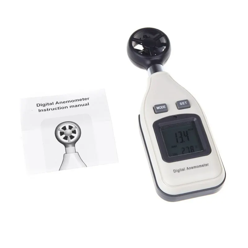 Digital Air Velocity Temperature Anemometer Wind Speed Meter Thermometer LCD Tachometer Motor air velocity measurement