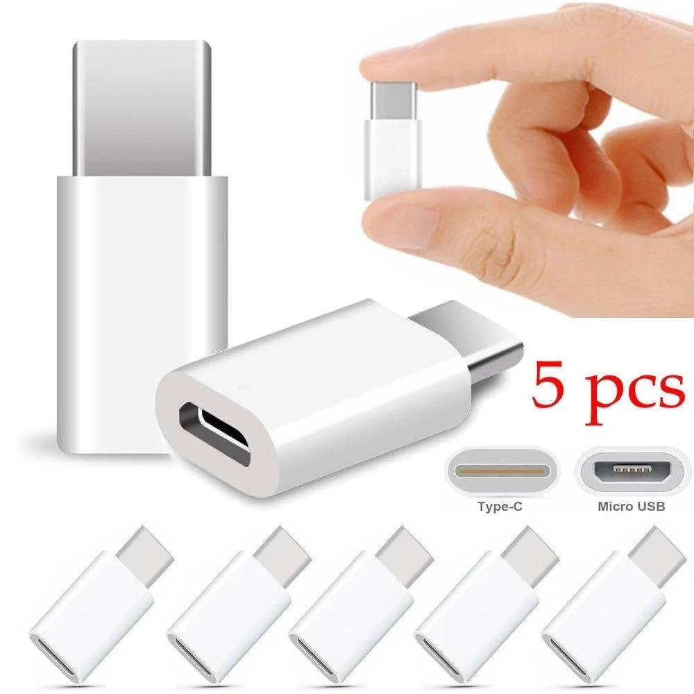 5 шт. переходник для передачи данных со штекера Type-C на гнездо Micro USB коннектор C 3 1