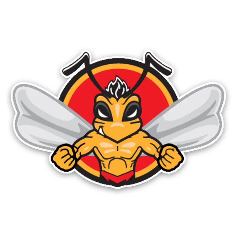 YJZT 13.5CM8.6CM интересный прекрасный мультфильм Кунг фу Hornets цветной ПВХ стикер