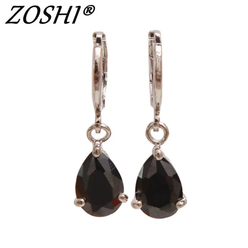 

Vintage Jewelry Women Black Crystal Ear Pendants Long Drop Earrings Factory Wholesale Long Silver Drop Dangle Earrings Ladies