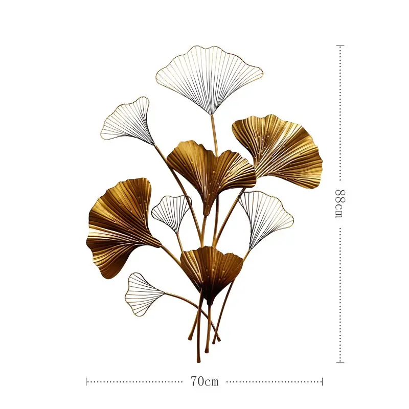 Новая китайская стена из кованого железа Ginkgo Biloba ремесла креативный настенный диван фон Фреска украшения дома аксессуары R629 - Цвет: Цвет: желтый