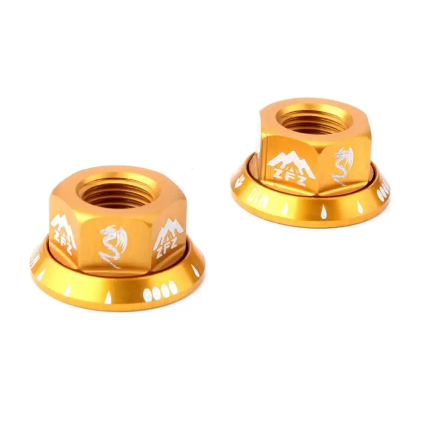 Red NEW 2PC Bicycle Hub Nut M10 Folding Dead Fly Hub Nut 7075 Aluminum