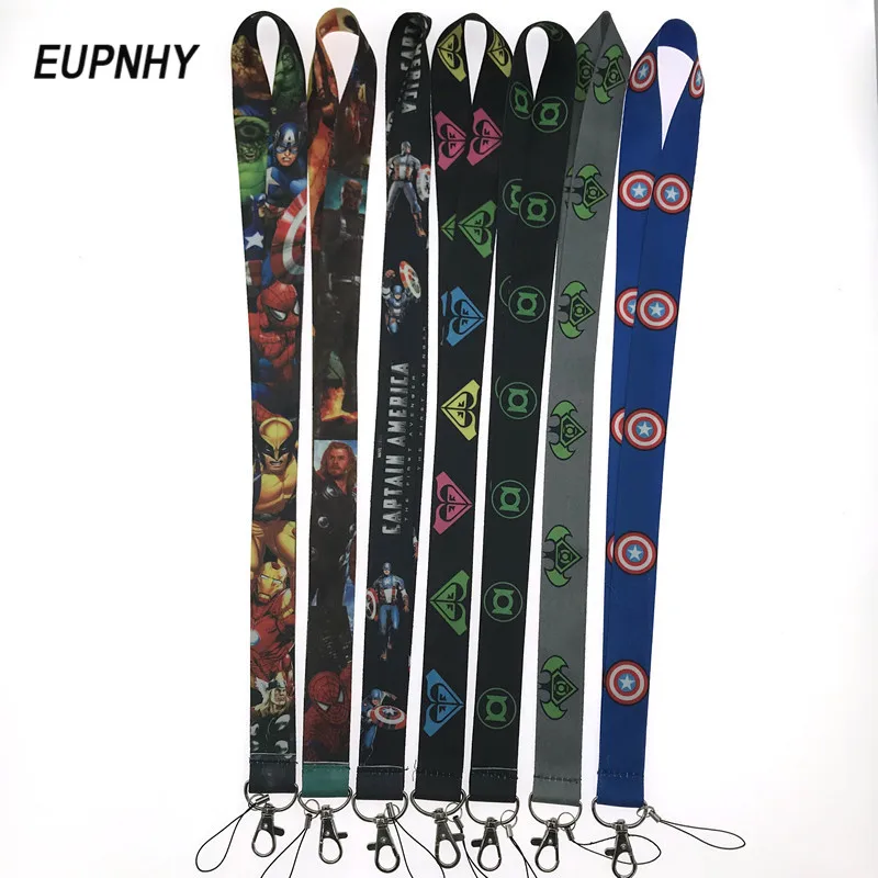 

EUPNHY 1Pcs Cartoon The Avengers Neck Straps Superman Batman Pattern Keychain Lanyard Mobile Phone ID Card Keys Lanyard