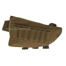 Military Shot Gun Holder Hunting Pouches Tactical Buttstock Cheek Rest Ammo Carrier Case Arms Gear Rifle Cartridge Stock Bag