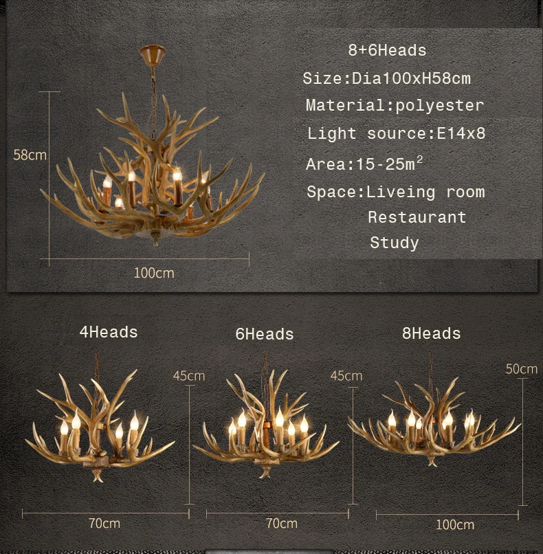 Lampadario винтажная люстра с рогами, освещение для домашнего декора, светодиодные люстры из полимера, Потолочный подвесной светильник, промышленный блеск