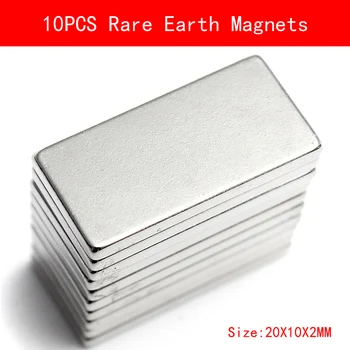 

10Pcs N35 20*10*2MM Super Strong Neodymium Magnet Block Cuboid Permanent Rare Earth Magnets N35