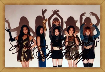 

signed KPOP RED VELVET autographed group photo K-POP 6 inches free shipping 122017B