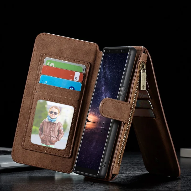 

Flip Waller Case For Samsung Galaxy Note 9 8 Multifunction Zipper Leather Case Card Holder For Samsung S8 S9 Plus S7 Edge Coque