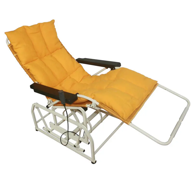 Adult Electric Rocking Chair with Adjust Seat, Leisure Chair Balcony Chair can Load 200KG, Foldable Adult Chair - Цвет: yellow with cushion