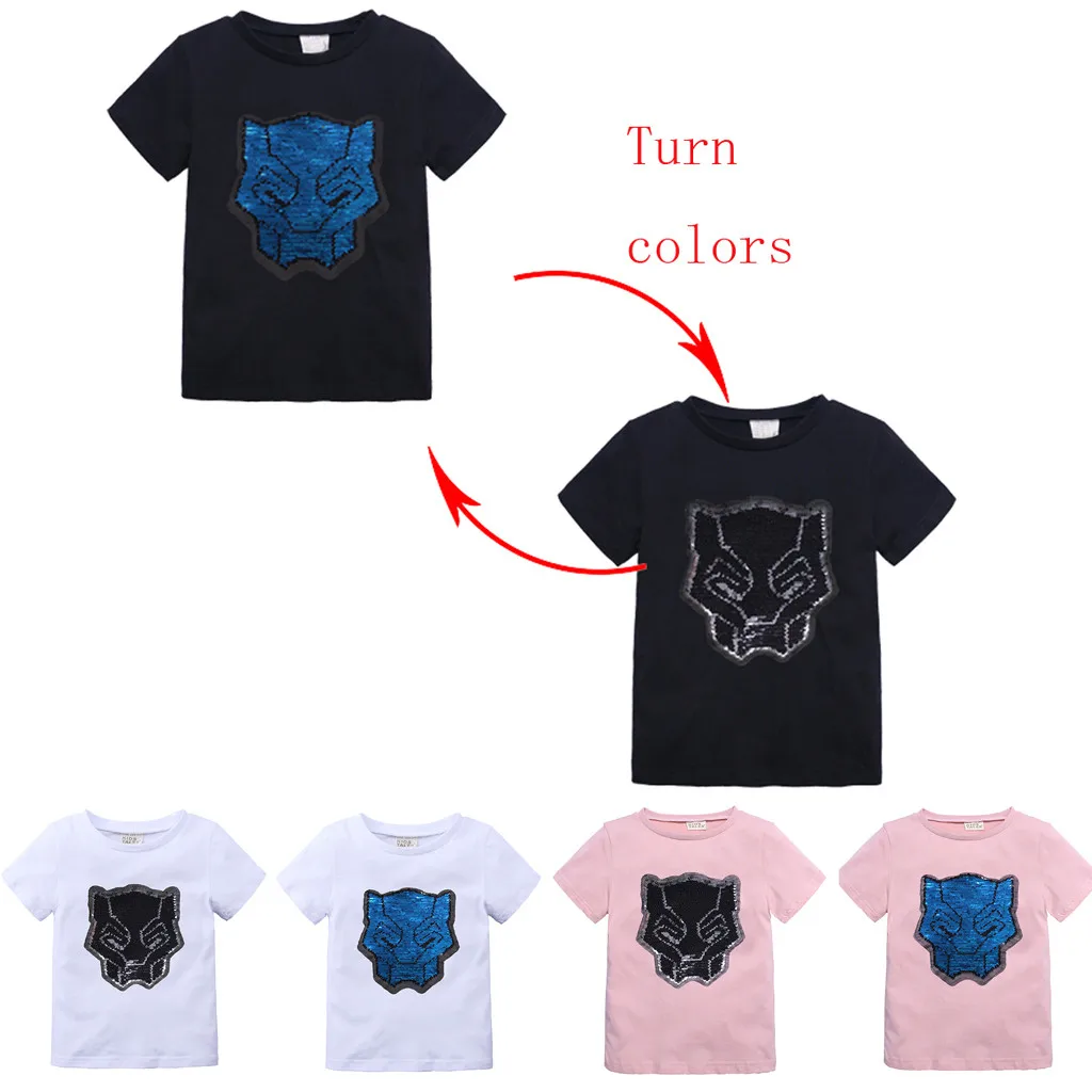 

Children Tops Baby Kid Boys Girls Cartoon Change Colour Short Sleeve T-shirt Tee Tops Clothes Poleras Vestiti Fashion Clothing