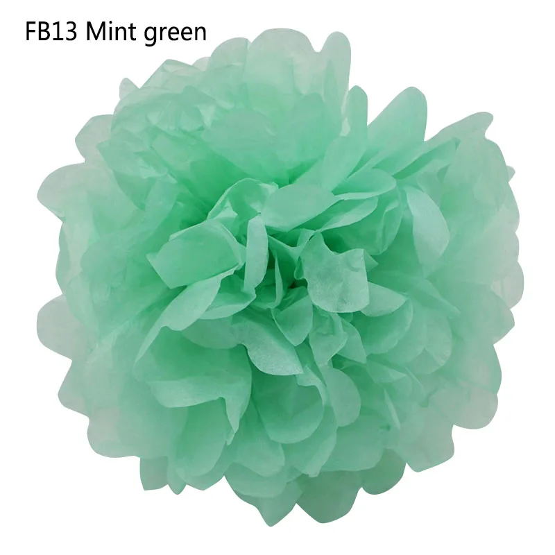 10 шт., 4 ''6'' 8 '', свадебные украшения, помпоны, тканевая бумага, искусственные цветы, шар для душа, вечерние товары для дня рождения - Цвет: FB13mint green