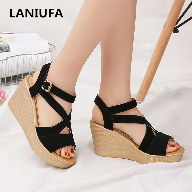 

Sexy women shoes sandals Summer Wedge high heels shoes Women Platform Casual Gladiator Peep Toe shoes Sandals women mujer #666