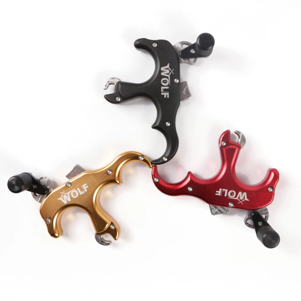 1pcs Archery Aluminum Alloy Release for Compound Bow 3 Finger Thumb