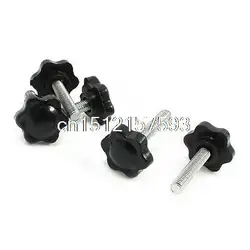 

M6 x 30mm Thread 25mm Diameter Antislip Grip Star Shape Head Clamping Knob 5Pcs