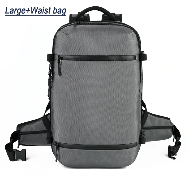 OZUKO Men's Backpack USB 17.3Inch Laptop Backpack School bag Large Capacity Travel Backpack Multi-functional Casual Male Mochila - Цвет: Large Gray 1