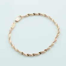 1 шт, толщина 3 мм, 17 см 19 см Для мужчин Для женщин 585 розового золотистого цвета скрученный Браслеты цепи