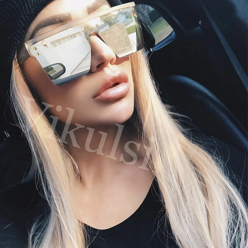 

2019 Summer Flat Top Trend Ladies Square Sunglasses Women Brand Designer Star Sun Glasses For Female Transparent Silver Shades