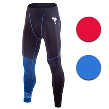 Мужские легинсы для бега черные с красными или синими платными штанами баскетбольные облегающие трикотажные изделия быстросохнущая Спортивная одежда для йоги эластичная спортивная одежда